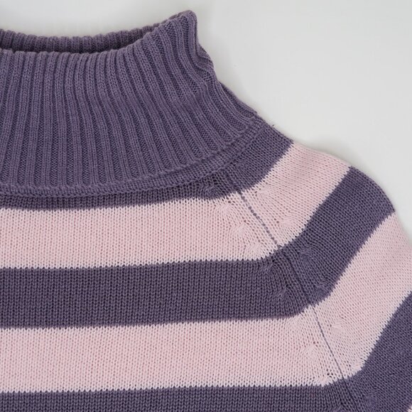 Vintage 90s X-Mail Purple Striped Turtleneck Sweater - Picture 5 of 7